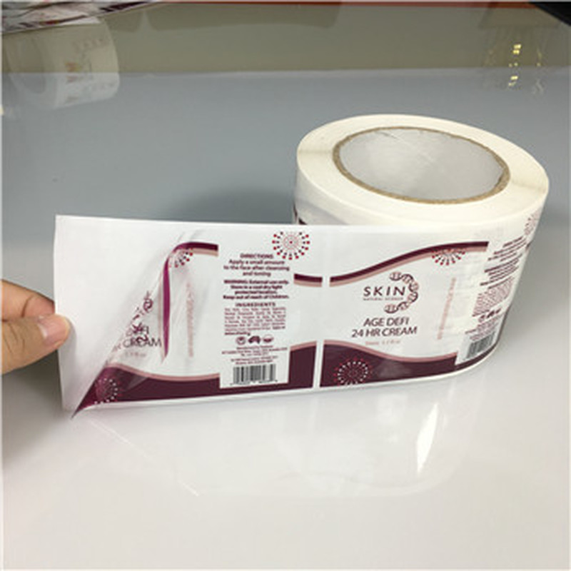 transparent printing skin care jar can package label